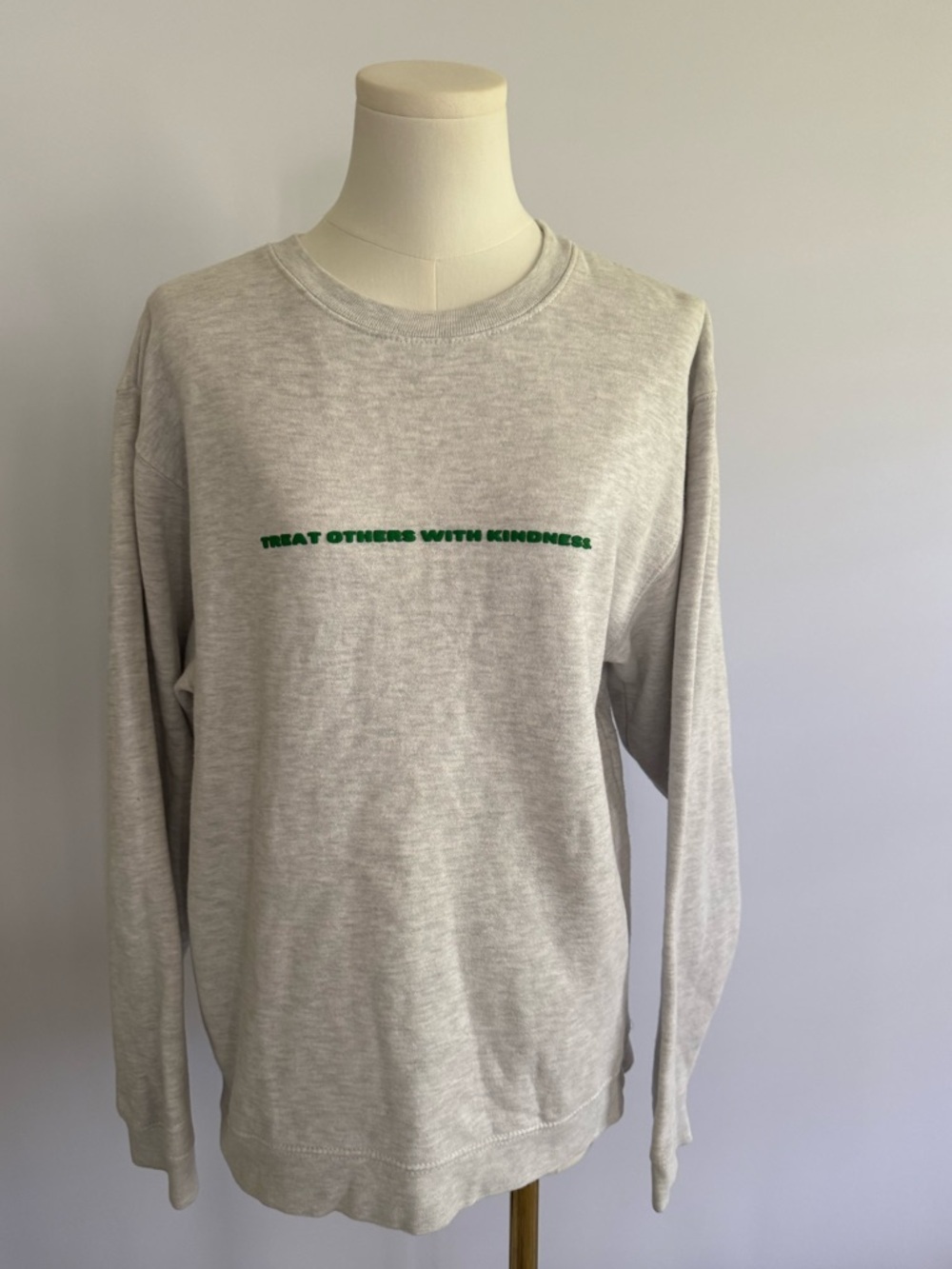 Kindbacks Light Gray Cotton Crewneck Sweatshirt